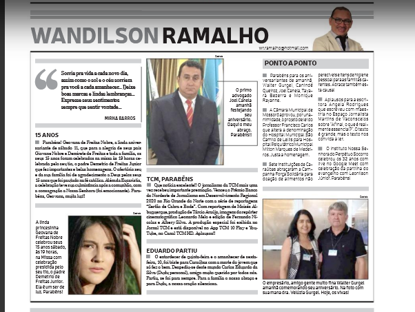COLUNA WANDILSON RAMALHO -JORNAL DE FATO