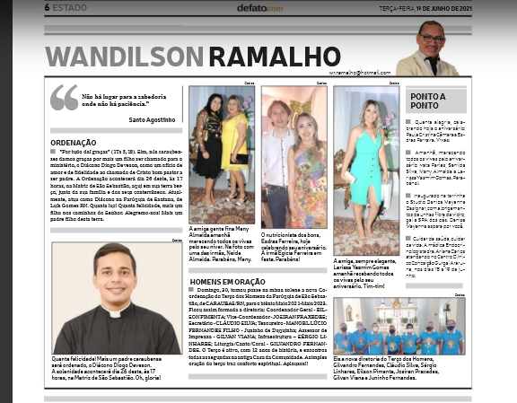 COLUNA WANDILSON RAMALHO-JORNAL DE FATO -O NOSSO JORNAL !