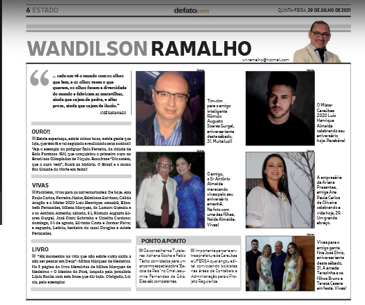 JORNAL DE FATO-COLUNA DE WANDILSON RAMALHO.