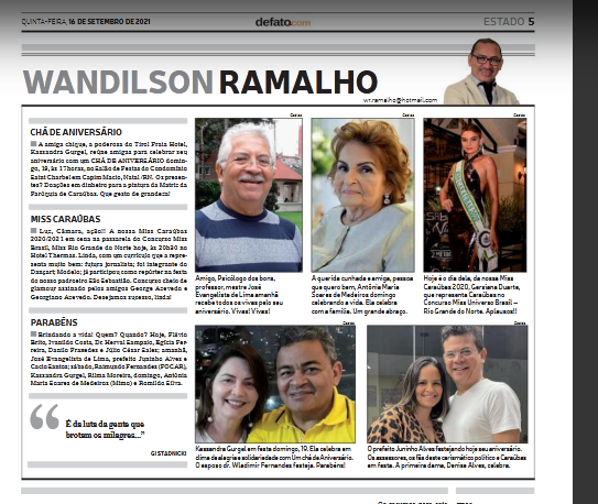 COLUNA WANDILSON RAMALHO- JORNAL DE FATO