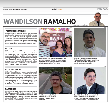 EIS A COLUNA DE WANDILSON RAMALHO-JORNAL DE FATO..